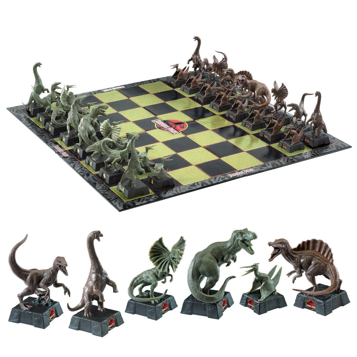 Jurassic Park Chess Set Dinosaurs - Šachy Jurský park