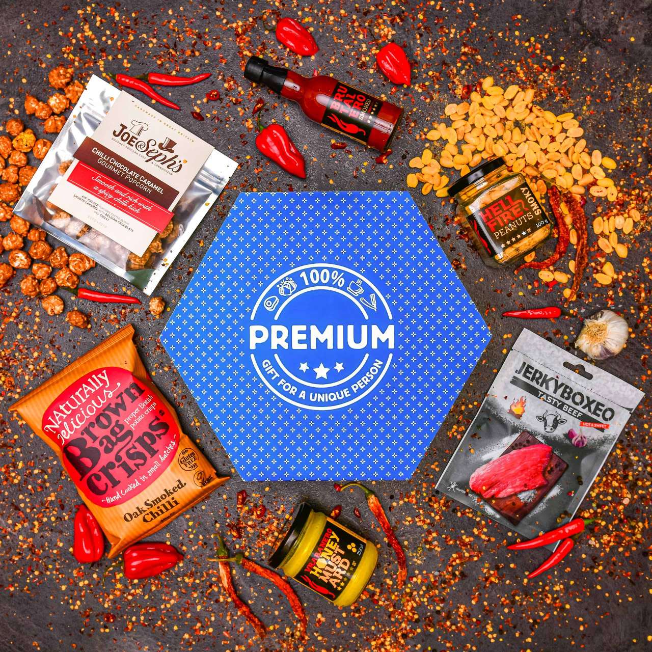 Giftboxeo plné chilli specialit - Modré Nová verze