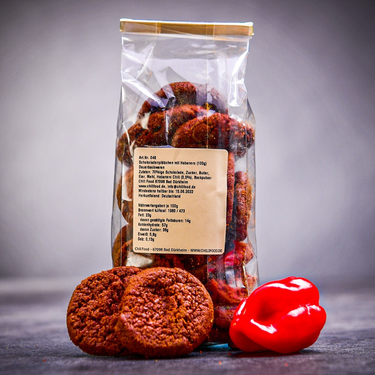 Křupavé čokoládové cookies s Habanero 100 g