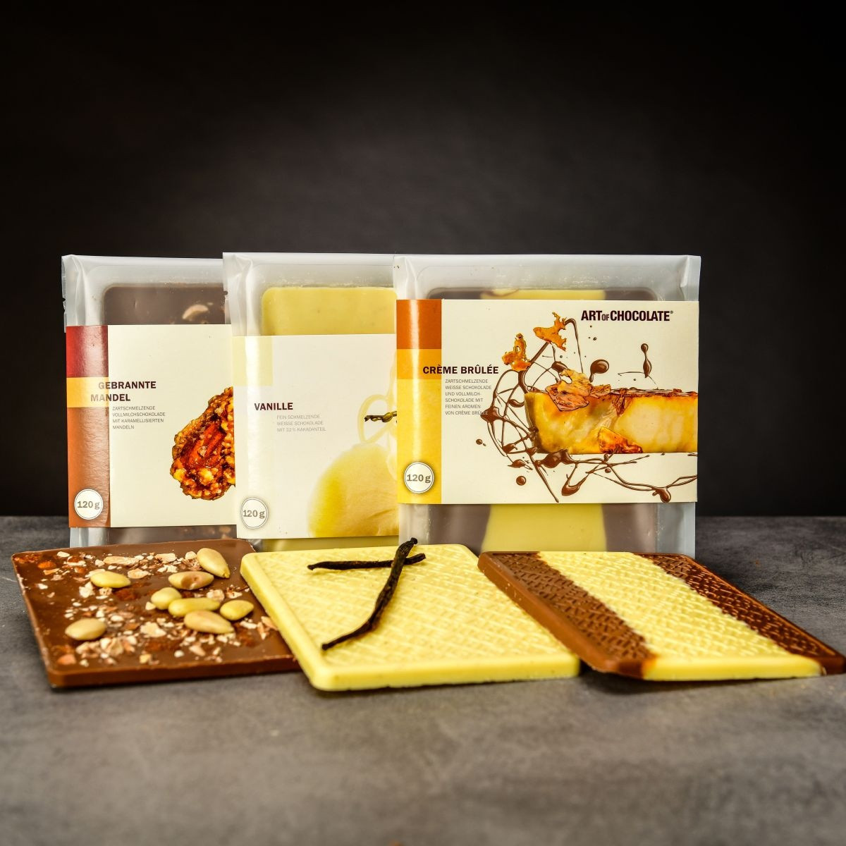 Set Art of Chocolate Gebrannte Mandel, Créme Brulée a Vanille
