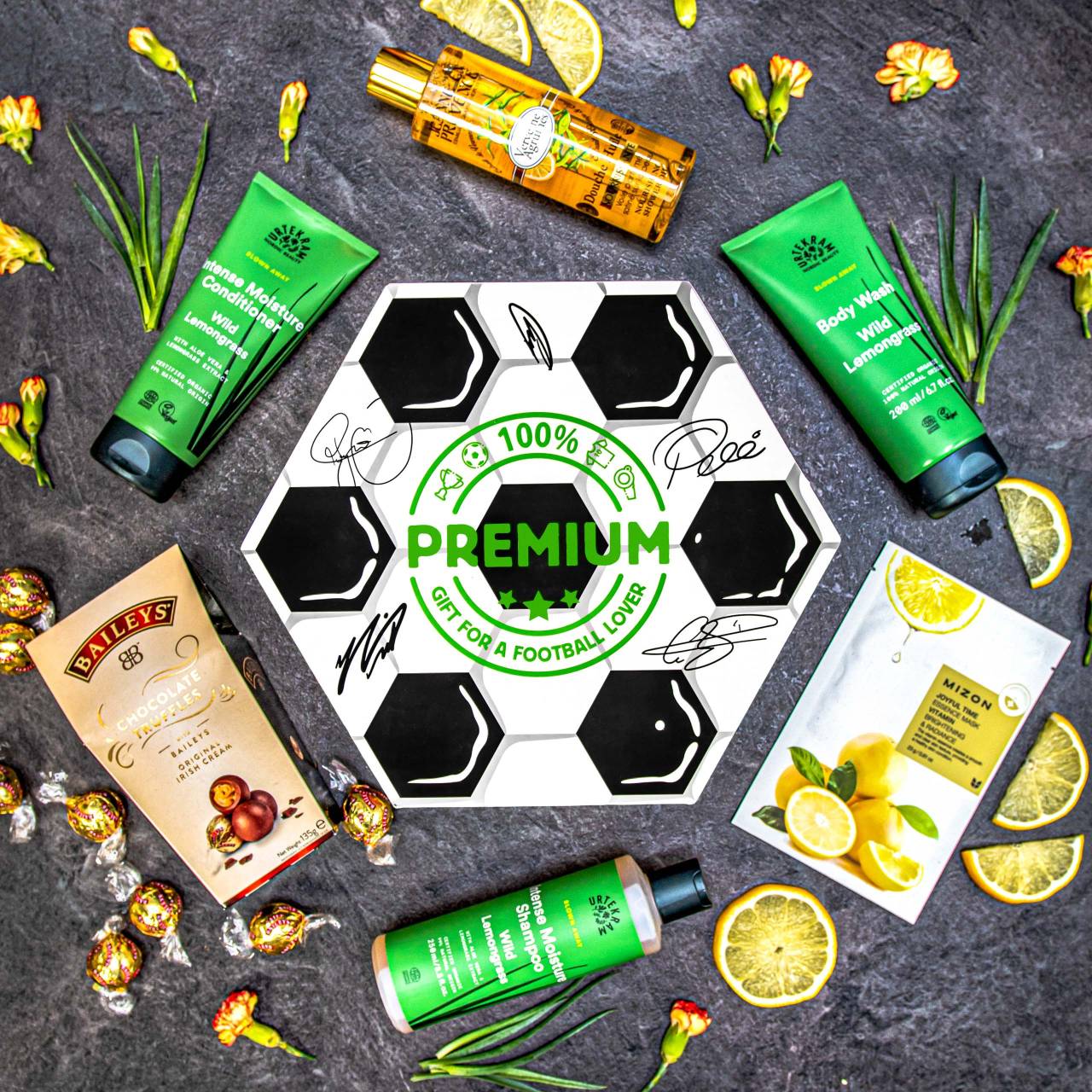 Hexagon plný kvalitní kosmetiky Lemon Grass - Fotbalový