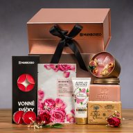 Giftboxeo dárkový box (rose gold) - S kosmetikou růže