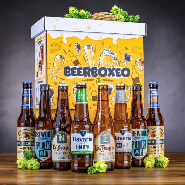 Beerboxeo - Geschenkverpackung voller alkoholfreien Bierspezialitäten