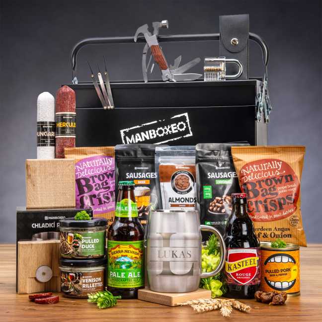 Toolboxeo für Biertrinker + Schnapsglas mit Gravur