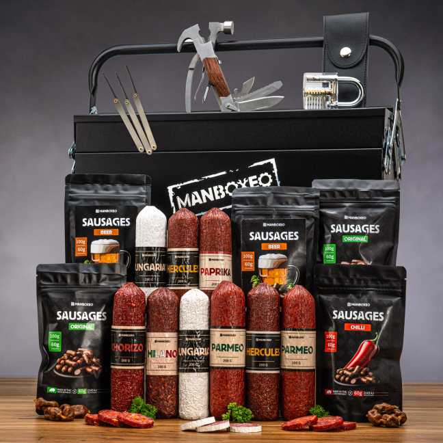 Werkzeugkiste voller Salami