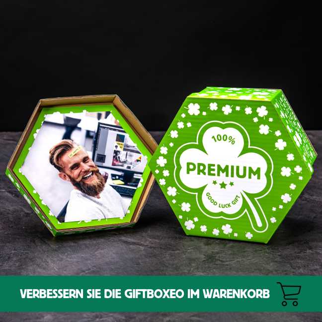 Surpriseboxeo-Geschenkset Vierblatt voller Rumspezialitäten
