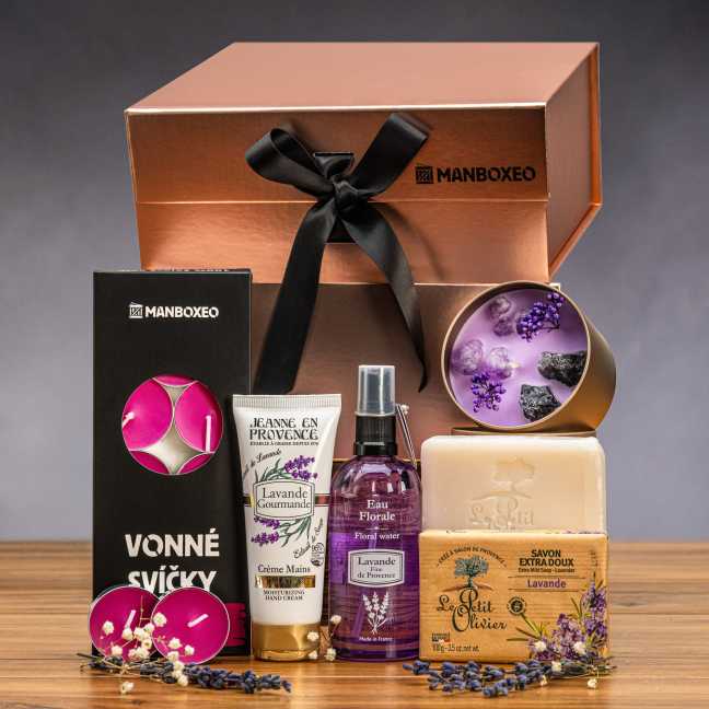 Giftboxeo Geschenkbox (rose gold) - Mit Lavendelkosmetik