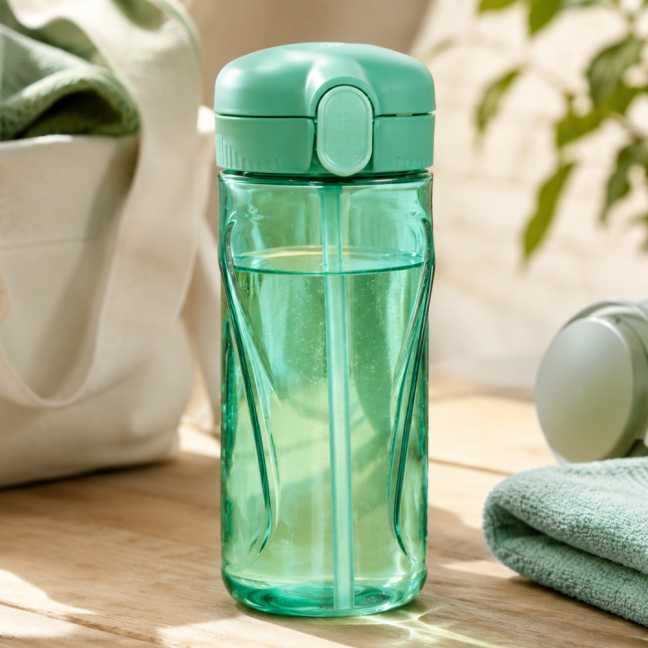 Quick-Flasche mit Strohhalm 520 ml, grün