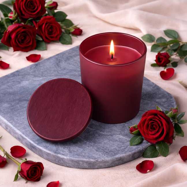 Rote Duftkerze in der Box 130 g – ROSE