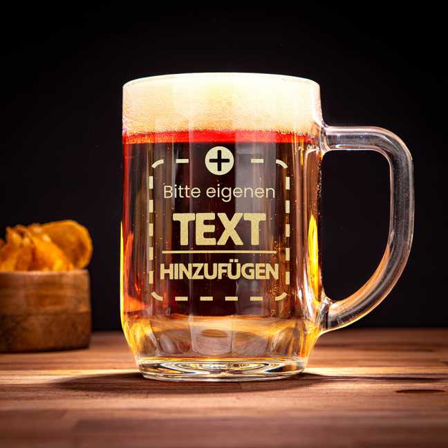 Gläserner Bierkrug mit s Ihrem eigenen Gravur 0,5
