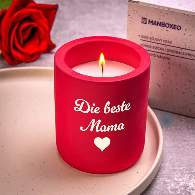 Konkrete Kerze mit Sojawachs und intensivem Duft - Red Rose 300 g