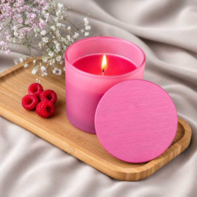 Rosa Duftkerze in der Box 200 g – BEERENMIX