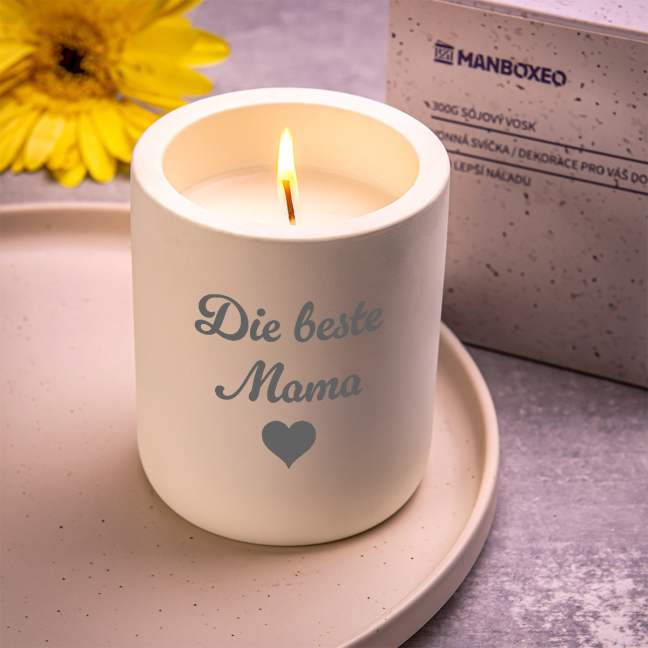 Konkrete Kerze mit Sojawachs und intensivem Duft - Santal & Vanille 300 g