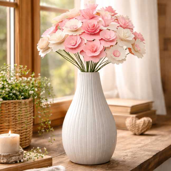 Duftender Holzblumenstrauß für die Lehrerin – Rosa