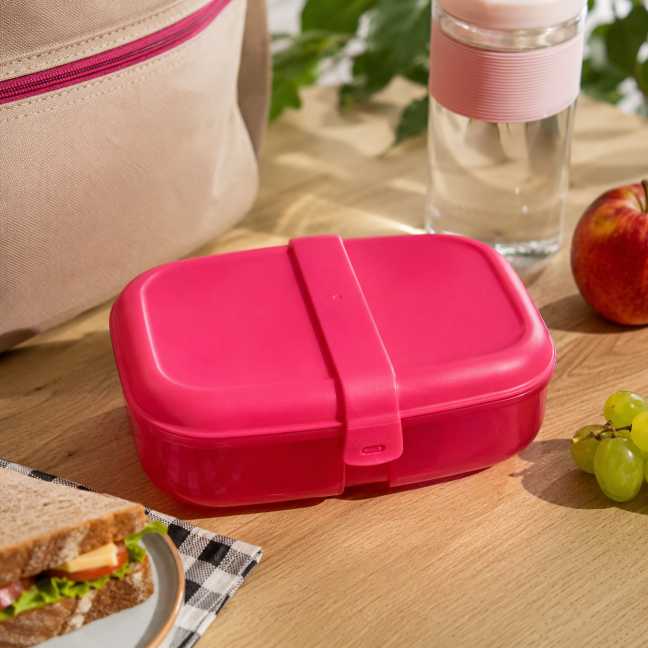 Lunchbox 1,1 l, 3 Fächer + Becher, rosa