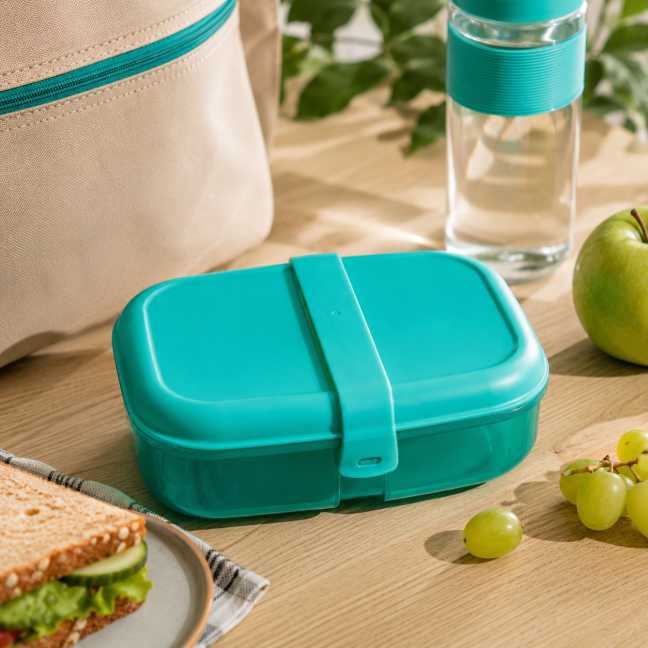 Lunchbox 1,1 l, 3 Fächer + Becher, grün