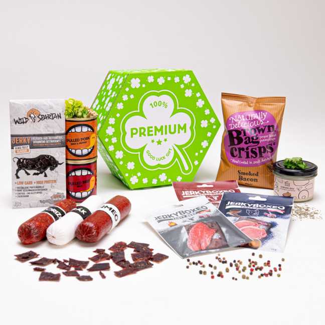 Surpriseboxeo-Geschenkset Vierblatt voller Fleisch