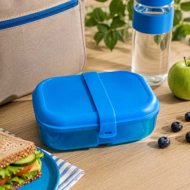 Lunchbox 1,1 l, 3 Fächer + Becher, blau