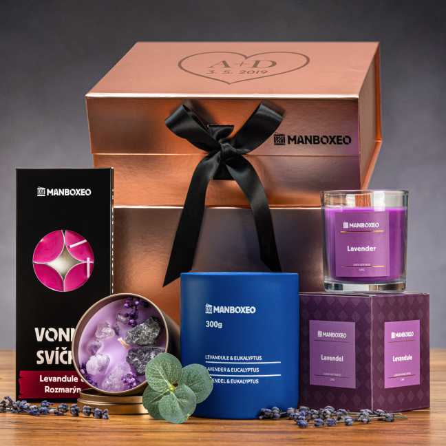 Giftboxeo Geschenkbox (rose gold) - Voller Lavendelduft